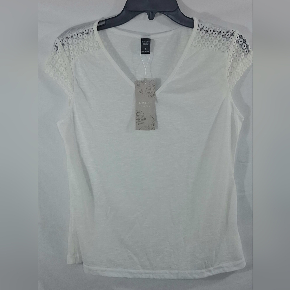 Elegant White Lace Shoulder Blouse